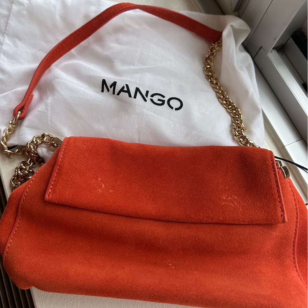 Mango Orange Suede Crossbody
